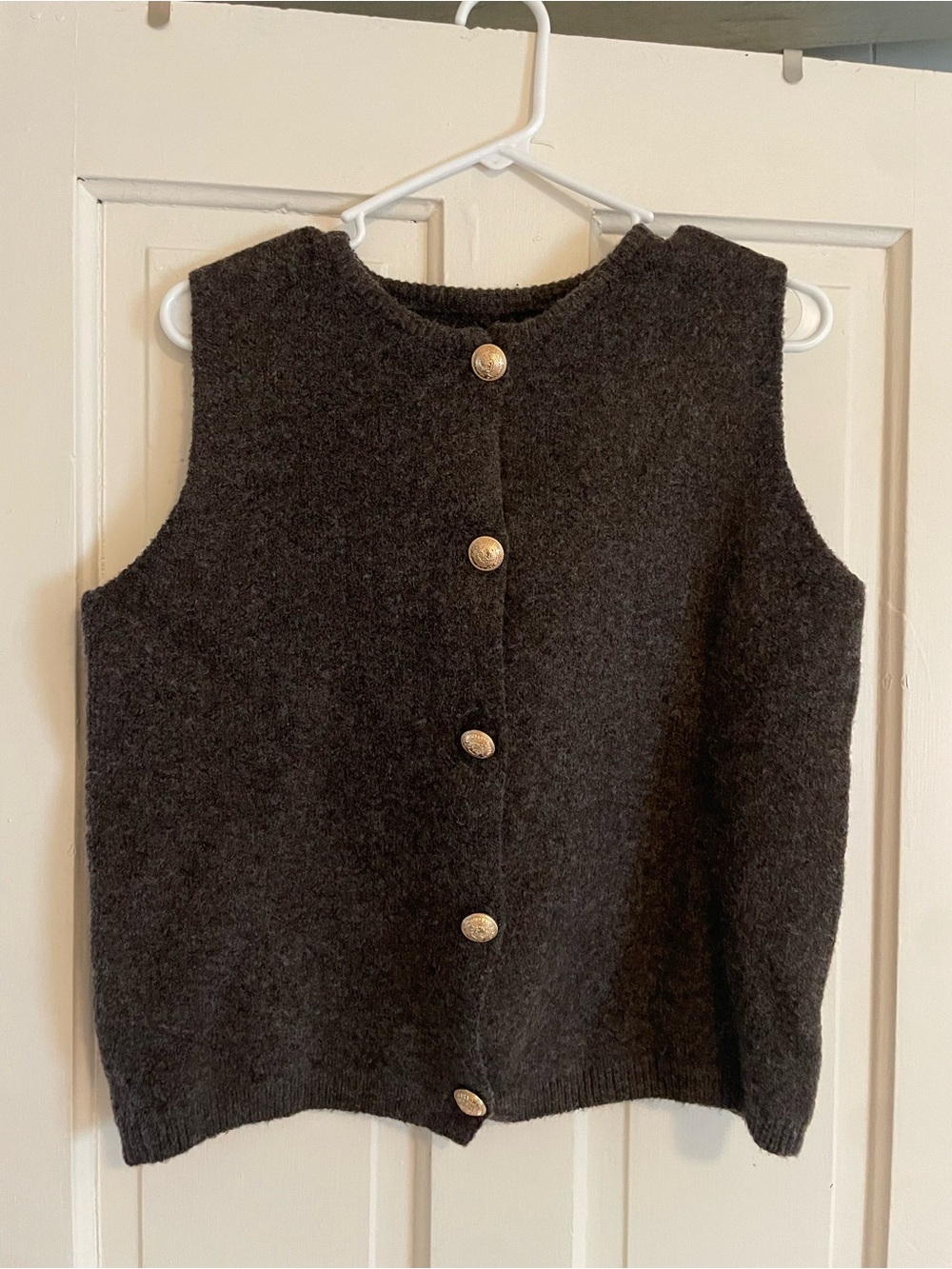 Classic Women's Button-Front Wool Blend Vest - Black